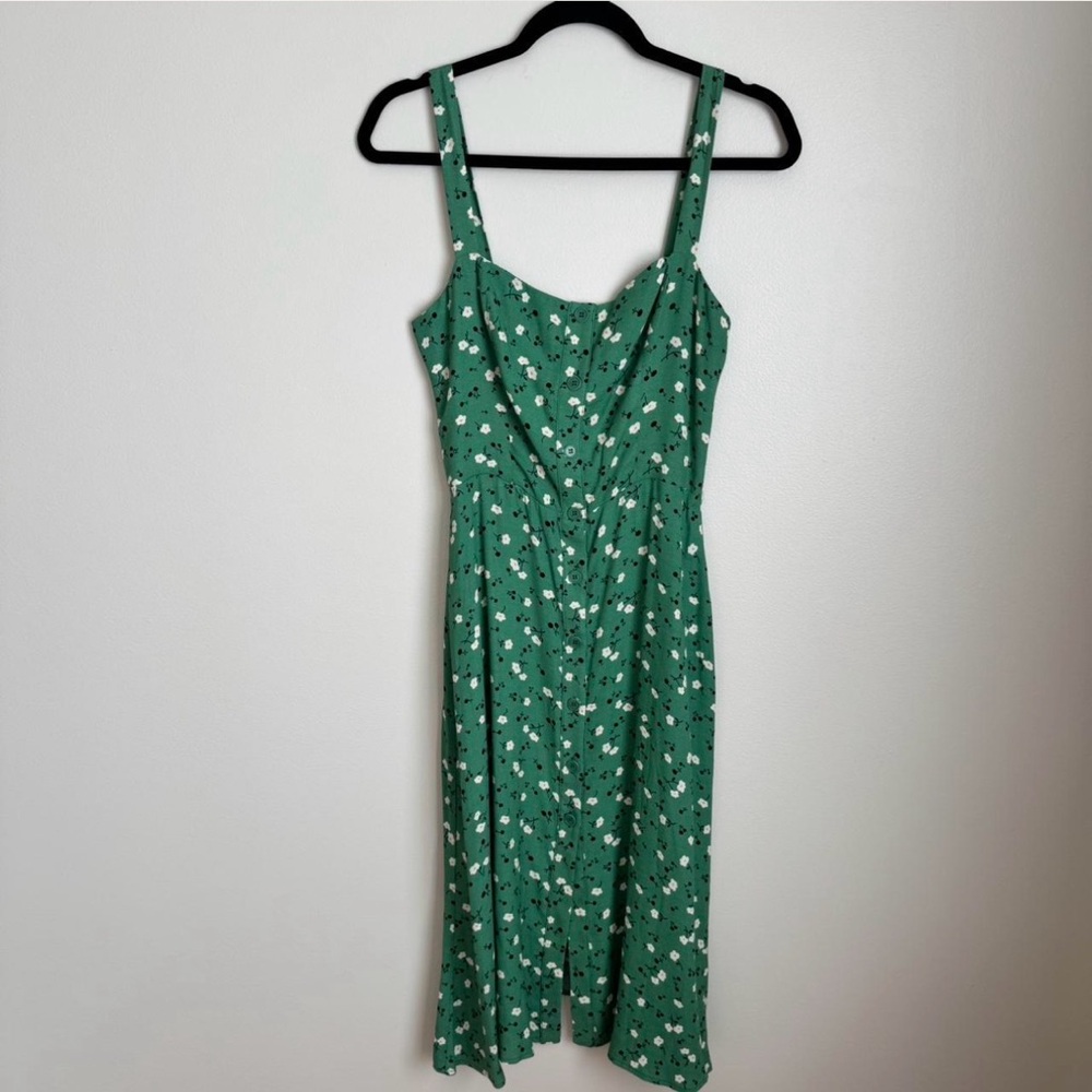 Reformation Green Floral Midi Dress - Picture 2 of 7